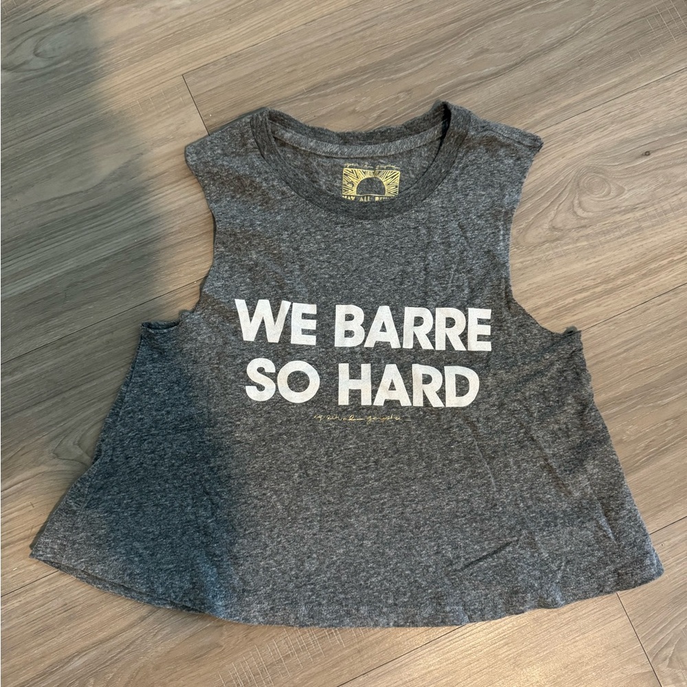 Spiritual Gangster, We Barre So Hard Crop Tank, Grey, XS